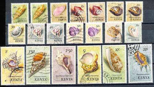 KENYA  1971 -    Seashells -   FULL SET   -  FINE  USED