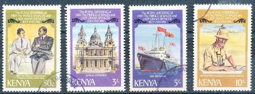 KENYA  1981 -   Charles and Lady Diana Spencer  -   FULL  SET   -  FINE  USED