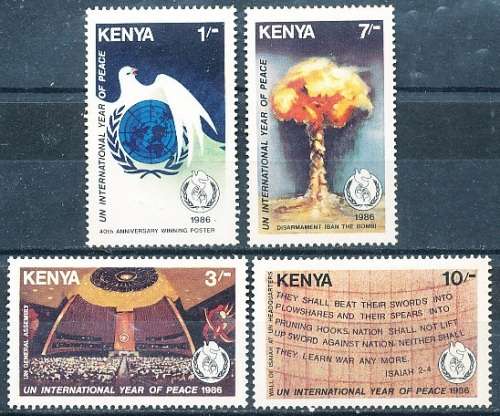 KENYA  1986 -   International Peace Year    -   FULL SET - MINT
