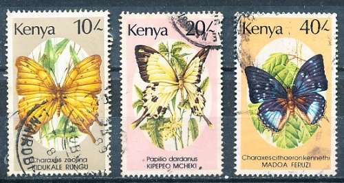 KENYA  1987 -  Butterflies   -   TOP VALUES   FINE USED