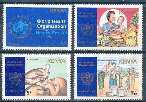 KENYA  1988 -  World Health Organization  -   FULL SET   FINE  MINT