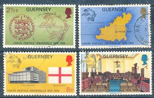 GUERNSEY   - 1974   Universal Postal Union    COMPLETE   SET  -    FINE USED