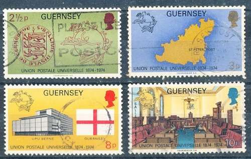GUERNSEY   - 1974   Universal Postal Union    COMPLETE   SET  -    FINE USED