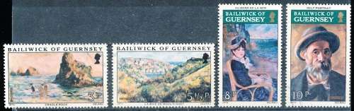 GUERNSEY   - 1974   Paintings of Renoir  COMPLETE   SET  -   FINE  USED