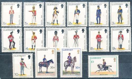 GUERNSEY   - 1974    Military Uniforms     SET  -     MINT