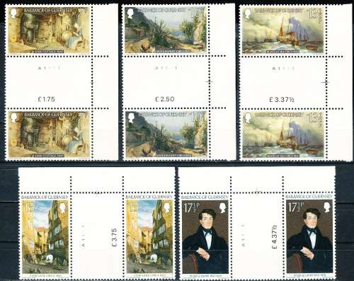 GUERNSEY   - 1980    Christmas Stamps   SET  -    FINE  MINT GUTTER PAIRS