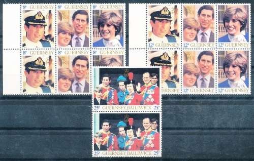 GUERNSEY   - 1981    Royal wedding   SET  -    FINE  MINT PAIRS
