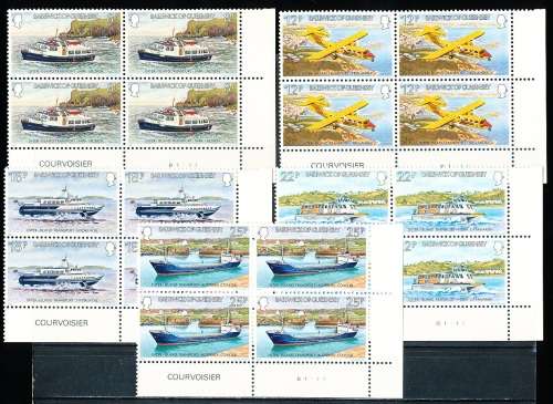 GUERNSEY   - 1981   Transport   SET  -    FINE  MINT CNTRL BLOCKS
