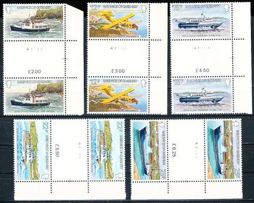 GUERNSEY   - 1981   Transport   SET  -    FINE  MINT GUTTER PAIRS