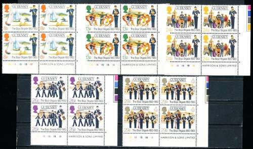 GUERNSEY   - 1983    Boys Brigade    SET  -   FINE  MINT CONTROL BLOCKS