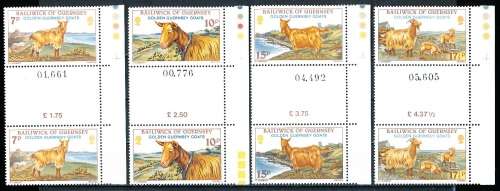 GUERNSEY   - 1980     Golden Guernsey Goats  SET  -    FINE  MINT  GUTTER PAIRS