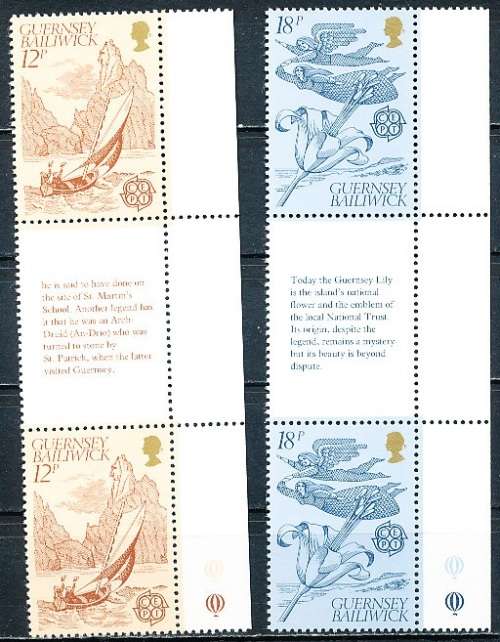 GUERNSEY   - 1981   EUROPA Stamps - Folklore   SET  -  FINE  MINT  GUTTER PAIRS