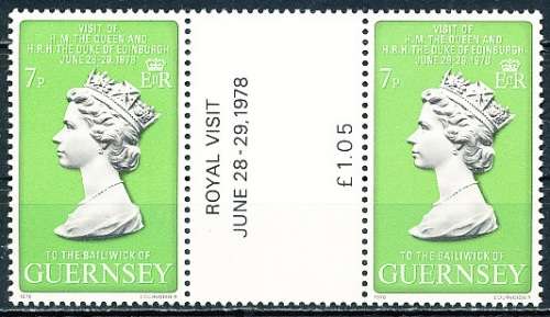 GUERNSEY   - 1978   Queen Elizabeth II     -  FINE  MINT GUTTER PAIR