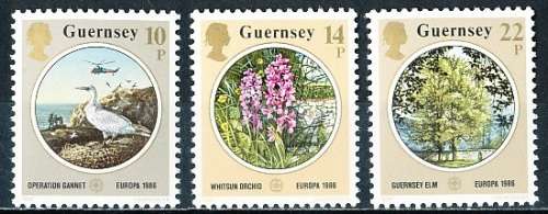GUERNSEY   - 1986   EUROPA Stamps - Nature Conservation   SET  -   FINE  MINT