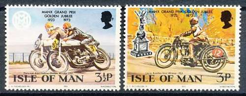 ISLE of MAN  - 1973  Manx Grand Prix - Golden Jubilee   SET  -  FINE  MINT