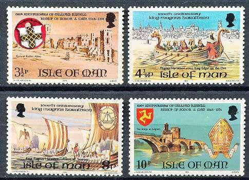 ISLE of MAN  - 1974   Historical Motives  SET  -  FINE  MINT