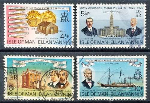 ISLE of MAN  - 1975   Commemorating Manx Pioneers  SET  -  FINE  USED