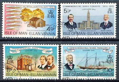 ISLE of MAN  - 1975   Commemorating Manx Pioneers  SET  -  FINE  CTO USED