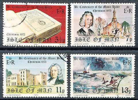 ISLE of MAN  - 1975  Anniversary of the Manx Bible  SET  -   FINE USED