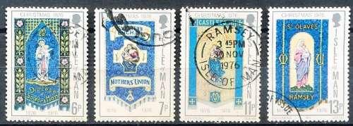ISLE of MAN  - 1976  Christmas Stamps  SET    -  FINE   USED