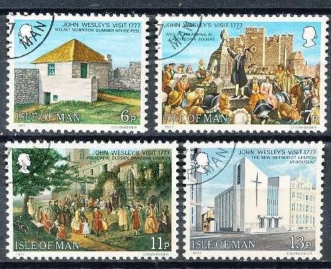 ISLE of MAN  - 1977   John Wesleys Visit   SET  -    CTO USED