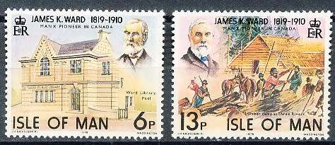 ISLE of MAN  - 1978   Manx Pioneer in Canada     SET  -  FINE  MINT