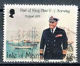 ISLE of MAN  - 1980   Visit of King Olav V of Norway   -  FINE    USED