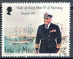 ISLE of MAN  - 1980   Visit of King Olav V of Norway   -  FINE   CTO  USED