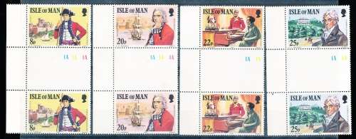 ISLE of MAN  - 1981   Death of Colonel Wilk   SET  -   FINE  MINT  GUTTER PAIRS