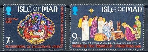 ISLE of MAN  - 1981  Christmas Stamps   - FINE MINT