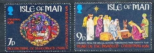 ISLE of MAN  - 1981  Christmas Stamps   - FINE USED