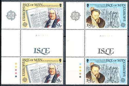 ISLE of MAN  - 1982    EUROPA Stamps - Historic Events   - FINE MINT GUTTER PAIRS