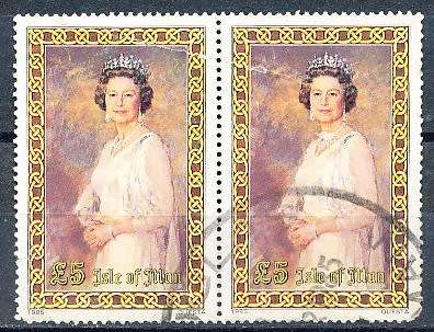 ISLE of MAN  - 1985  New Value - Queen Elizabeth II  - FINE  USED PAIR