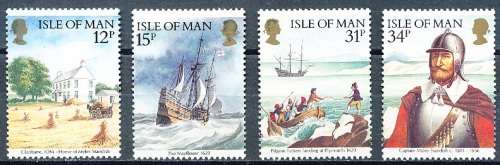ISLE of MAN  - 1986  Voyage of the Ship Mayflower -  SET  - FINE  MINT