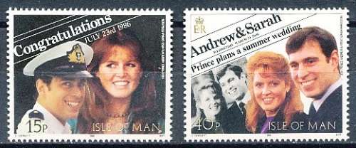 ISLE of MAN  - 1986   Royal Wedding -  SET  - FINE  MINT