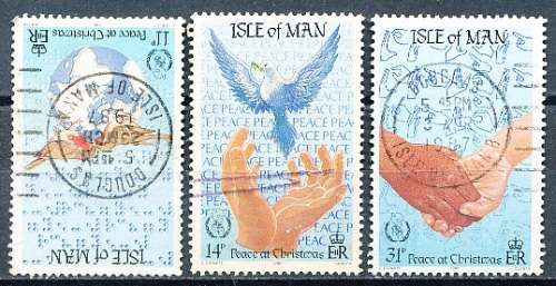 ISLE of MAN  - 1986   Chritsmas  stamps -  SET  - FINE  USED