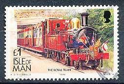 ISLE of MAN  - 1988  Old Tramcars and Trains -  1 POUND - FINE  USED