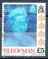 ISLE of MAN  - 1994  Queen Elizabeth II - Hologram  - FINE  USED