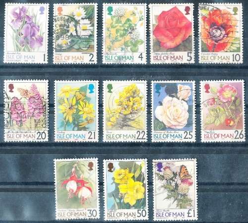 ISLE of MAN  - 1998  Flowers  FULL  SET - FINE  USED