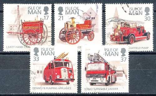 ISLE of MAN  - 1991  Fire Engines  SET  - FINE  USED