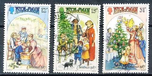 ISLE of MAN  - 1987   Christmas stamps -  SET  - FINE  USED