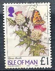 ISLE of MAN  - 1998  Flowers  1 POUND - FINE  USED
