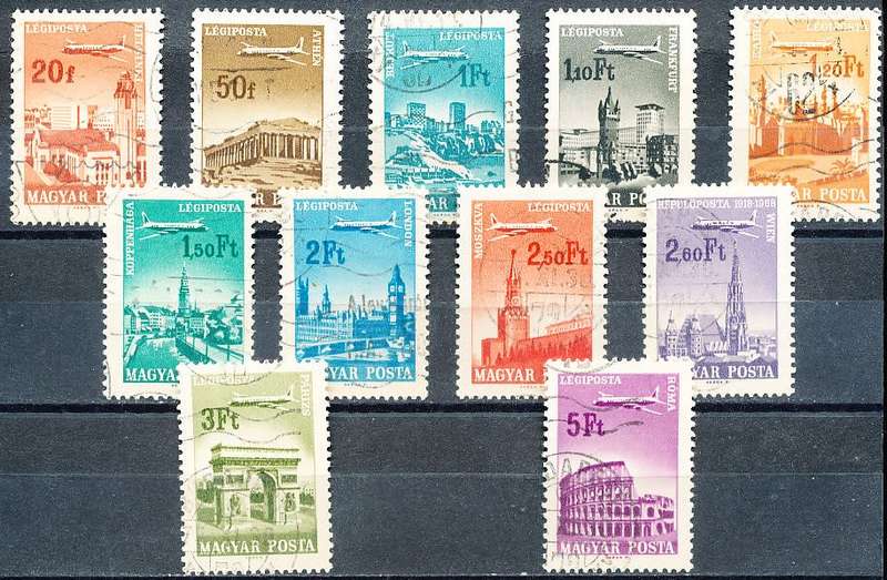 HUNGARY  1966  -   Cities and Airplanes   SET  -   FINE  USED