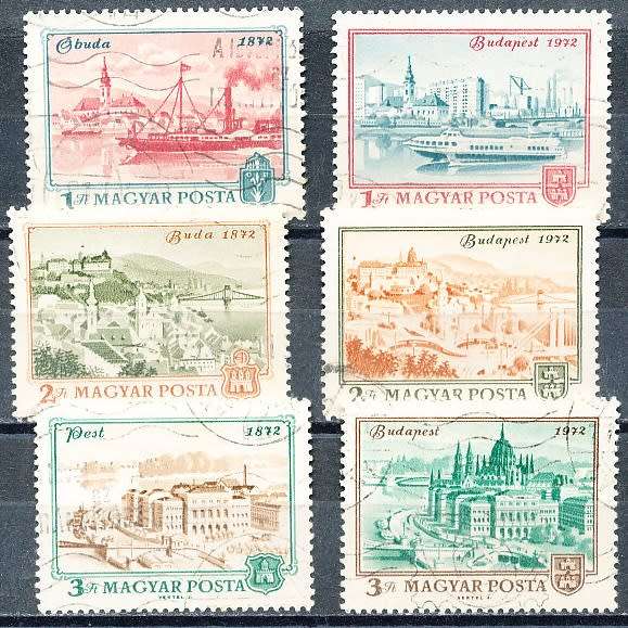 HUNGARY  1972  -   Unification of Obuda, Buda and Pest  FULL  SET  -   FINE USED
