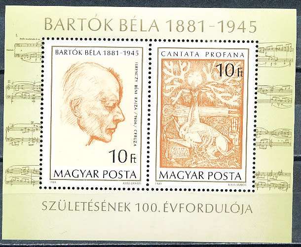 HUNGARY  1980  -   Bela Bartok   MINI-SHEET  -   FINE MINT