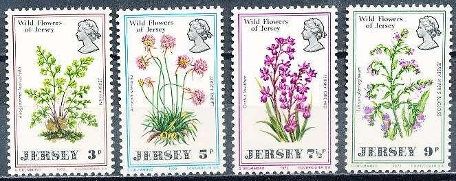 JERSEY   - 1972   Wild Flowers of Jersey   FULL SET  -  FINE MINT