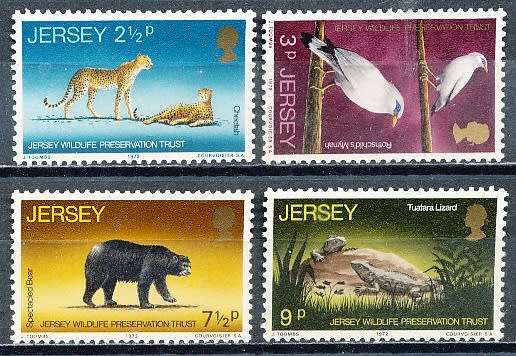 JERSEY   - 1972   Wildlife Preservation Trust   FULL SET  -  FINE MINT