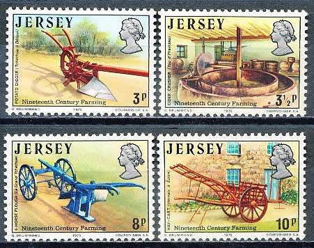 JERSEY   - 1975   19th Century Farming  FULL SET  -  FINE MINT