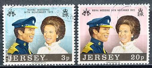 JERSEY   - 1973     Royal wedding  FULL SET  -   FINE USED