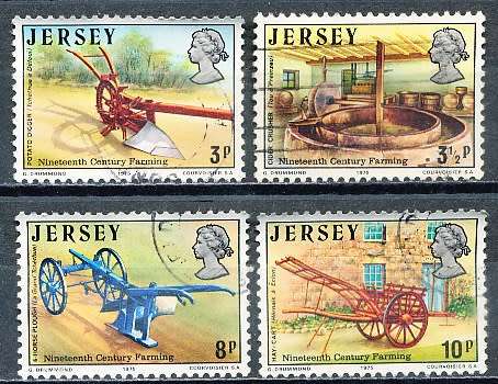 JERSEY   - 1975   19th Century Farming  FULL SET  -  FINE USED